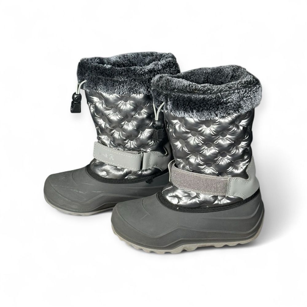 Kamik Gray Penny 3 Quilted Winter Boots with Faux Fur - Picture 2 of 6